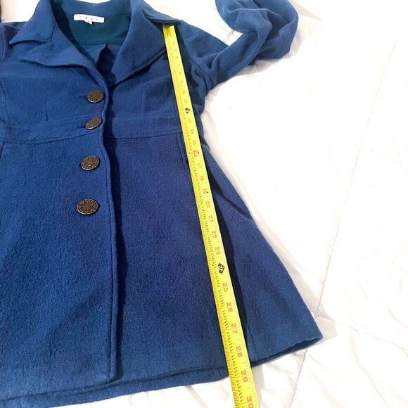 CAbi Aristocrat Coat Felted Merino Wool Blue Light Weight Women’s Sz Small #707 - Picture 9 of 11